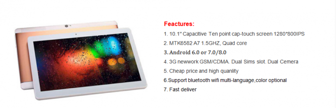 Grosir Massal 10 Inch Tablet 1280 * 800 Phablet MTK6580 Quad Core Android 6.0 / 7.0 / 8.0 Lollipop 3G Tablet pc