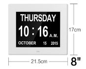 8 Inch Kartu Video Brosur LED Digital Meja Elektronik Kalender Abadi Alarm Hari Jam Warna Putih / UL Adapter / Ekstra l