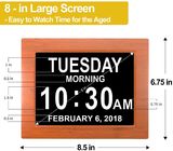 8 Inch Kartu Video Brosur LED Digital Meja Elektronik Kalender Abadi Alarm Hari Jam Warna Putih / UL Adapter / Ekstra l