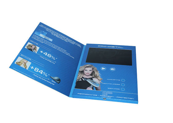 Empat warna dicetak Video In Print Brochure dengan layar TFT / port USB, kartu video