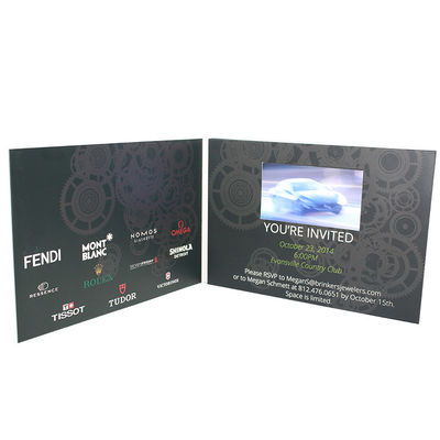 Layar LCD 5 Inch Kustom 90 * 50mm Kartu Ucapan Video Dengan Memori 2G